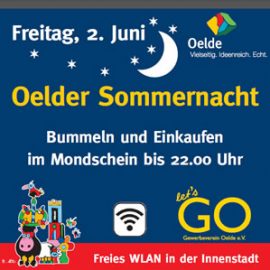 Stadtbummeln bei der Oelder Sommernacht am 2. Juni Stadtbummeln bei der Oelder Sommernacht am 2. Juni