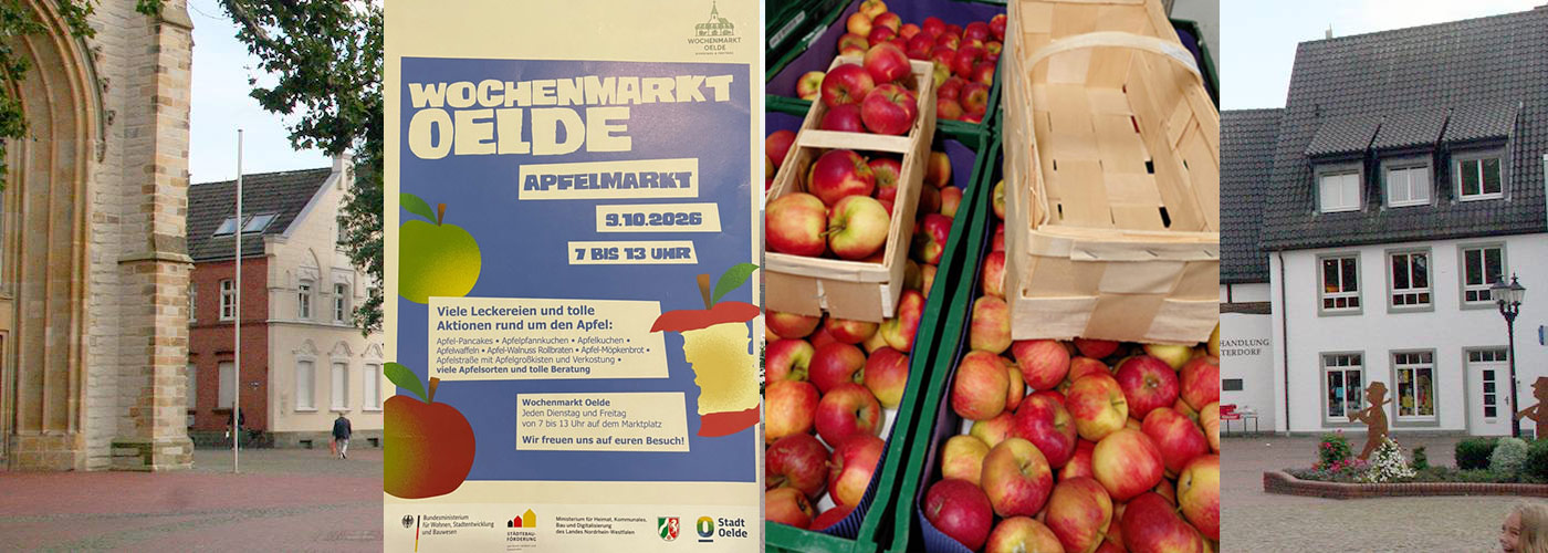 Äpfel kosten auf dem Wochenmarkt am 9,10.